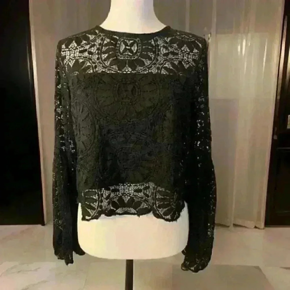 Lace Black Blouse - Picture 1 of 3